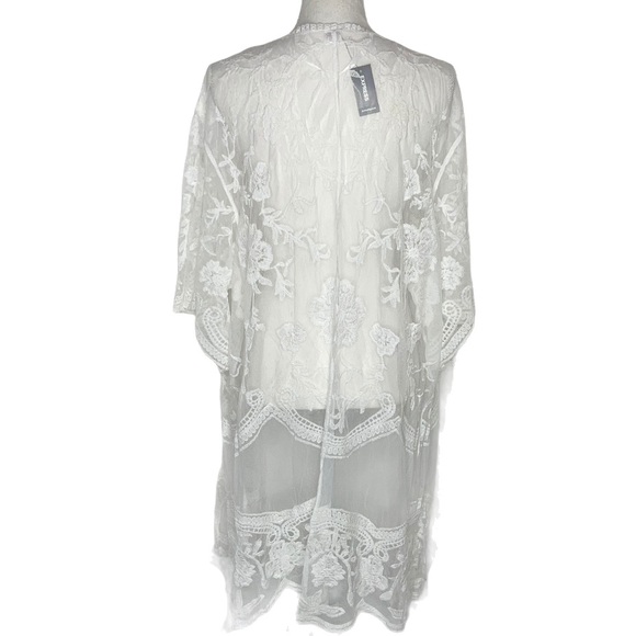 COLLECTION 18 for EXPRESS White Lace Kimono NWT - Picture 4 of 15